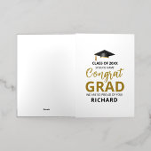 金ゴールドとブラック |卒業モダンのカスタム贈り物 箔グリーティングカード (外側レイダウン)