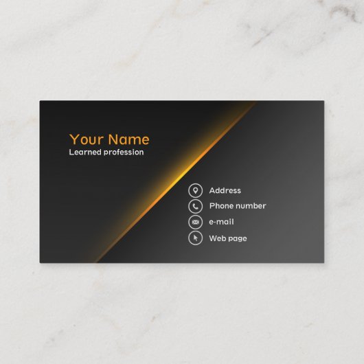 金ゴールドとブラック 名刺 (裏面)