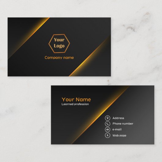 金ゴールドとブラック 名刺 (正面/裏面)
