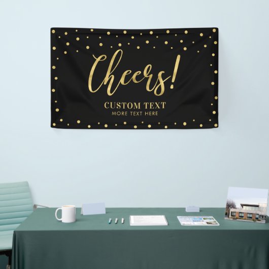金ゴールドとブラック |応援モダンすべての行事パーティー 横断幕 (トレードショー)