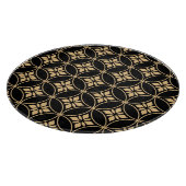 金ゴールドとブラック:抽象芸術フローラヴィンテージ カッティングボード (角)