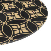 金ゴールドとブラック:抽象芸術フローラヴィンテージ カッティングボード (角)