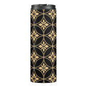 金ゴールドとブラック:抽象芸術フローラヴィンテージ タンブラー (裏面)