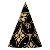 金ゴールドとブラック：抽象芸術フローラヴィンテージ パーティーハット (左)