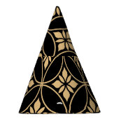 金ゴールドとブラック：抽象芸術フローラヴィンテージ パーティーハット (右)