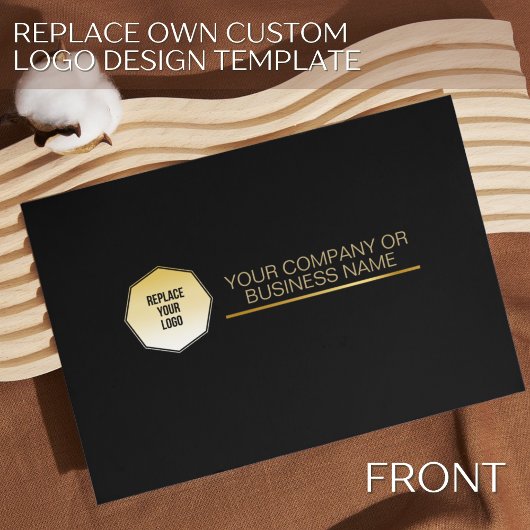 金ゴールドとブラック、独自の写真を顔シルエットに追加 名刺