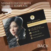 金ゴールドとブラック、独自の写真を顔シルエットに追加 名刺