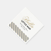 金ゴールドとブラック |男のモダン子の赤ちゃんシャワーペーパーナプキン スタンダードカクテルナプキン (角)