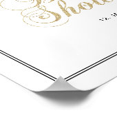 金ゴールドとブラック |男のモダン子の赤ちゃんシャワー歓迎サイン ポスター (角)