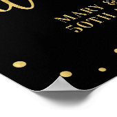 金ゴールドとブラック |紙吹雪モダンようこそパーティー署名 ポスター (角)