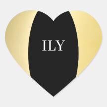 金ゴールドとブラックILYステッカー