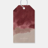 金ゴールドとブルゴーニュの水の色の贈り物ラベル ギフトタグ (裏面)