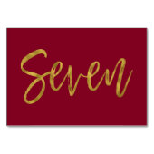 金ゴールドとブルゴーニュエレガントーのテーブル番号7 テーブルナンバー (裏面)