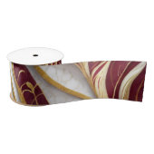 金ゴールドとブルゴーニュ大理石流 サテンリボン (リール)