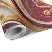 金ゴールドとブルゴーニュ大理石流 ラッピングペーパー (ロールコーナー)