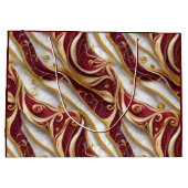 金ゴールドとブルゴーニュ大理石流 ラージペーパーバッグ (裏面)