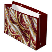 金ゴールドとブルゴーニュ大理石流 ラージペーパーバッグ (正面アングル)