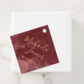 金ゴールドとブルゴーニュ水カラーメッセージカード フェイバータグ (インサイチュ)