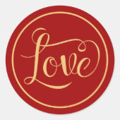 金ゴールドとブルゴーニュ結婚ーラブ ラウンドシール (正面)