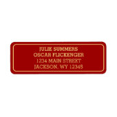 金ゴールドとブルゴーニ結婚ー差出人住所ラベル ラベル (正面)