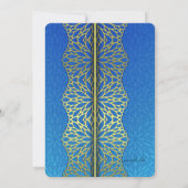 金ゴールドとブルーの卒業招待状 招待状 (裏面)