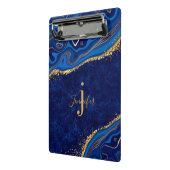 金ゴールドとブルーアガテモダンマエレガントーブルカスタム ミニクリップボード (アングル2)