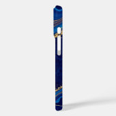 金ゴールドとブルーアガテモダンマエレガントーブルカスタム Case-Mate iPhoneケース (裏面 / 左)