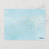 金ゴールドとブルーウォーター色ボーイバプテスマありがとう ポストカード (裏面)