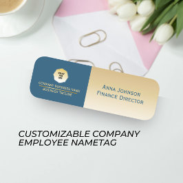 金ゴールドとブルーカスタム、パーソナライズされた会社磁気 名札