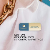 金ゴールドとブルーカスタム、パーソナライズされた会社磁気 名札