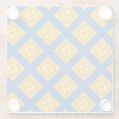 金ゴールドとブルークライスクロス ガラスコースター (裏面)