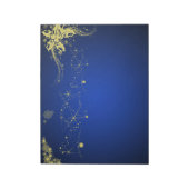 金ゴールドとブルークリスマススクラップブック作り紙パッド ノートパッド (回転)