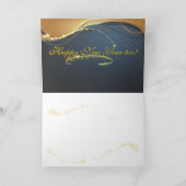 金ゴールドとブルーク企業のリスマスカード シーズンカード (内部)