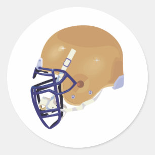 金ゴールドとブルーサッカーヘルメットベクトルグラフィック ラウンドシール