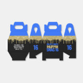 金ゴールドとブルードリピンスワッグ16誕生日 フェイバーボックス (折り畳みなし)