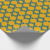 金ゴールドとブルーハヌカー ラッピングペーパー (角)