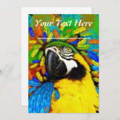 金ゴールドとブルーマコーのファンタジー招待状_Card 招待状 (正面/裏面)