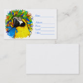 金ゴールドとブルーマコーパロットファンタジーBusiness_Cards 名刺 (正面/裏面)