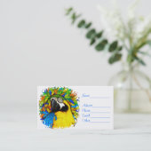 金ゴールドとブルーマコーパロットファンタジーBusiness_Cards 名刺 (スタンド正面)