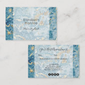 金ゴールドとブルーマーブルアポイントメントカード 予約カード (正面/裏面)