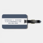 金ゴールドとブルーワールドマップ ラゲッジタグ (裏面横)