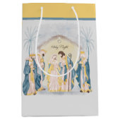 金ゴールドとブルー出生"オホーリーナイト"抱き枕 ミディアムペーパーバッグ (正面)