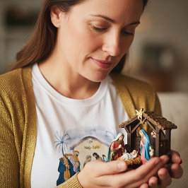 金ゴールドとブルー出生「オホーリーナイト」Tシャツ Tシャツ