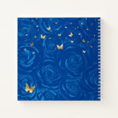 金ゴールドとブルー王室のバラ写真キンセアニェラゲスト ノートブック (裏面)