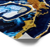 金ゴールドとブルー絵画アクリルの抽象芸術アートAbstra ポスター (角)