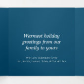 金ゴールドとブルー4フォトクリスマス 三つ折りカード (内部中)