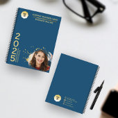 金ゴールドとブルー、会社経営エグゼクティブフォト プランナー手帳