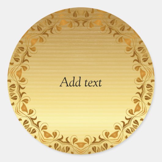 金ゴールドとブロンズのテンプレート ラウンドシール (正面)