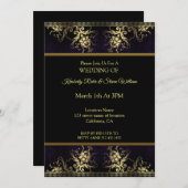 金ゴールドとヘナ 招待状 (正面/裏面)