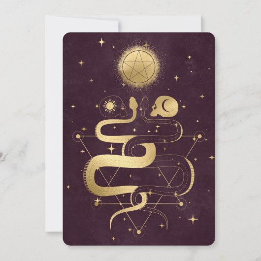 金ゴールドとベルベット赤ファンシーハローウィンパーティ 招待状 (裏面)